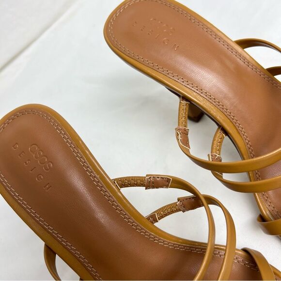 ASOS DESIGN NWOT Strappy Sandals 3.75” Heels Pointed Open Toe Brown Size 8 - Picture 8 of 8